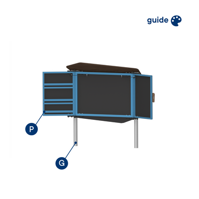 Ardoise avec portes (noir mat) HPL