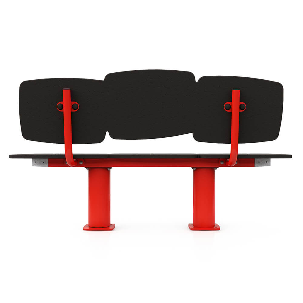 3-Seater Jazz Bench with backrests and 2 legs